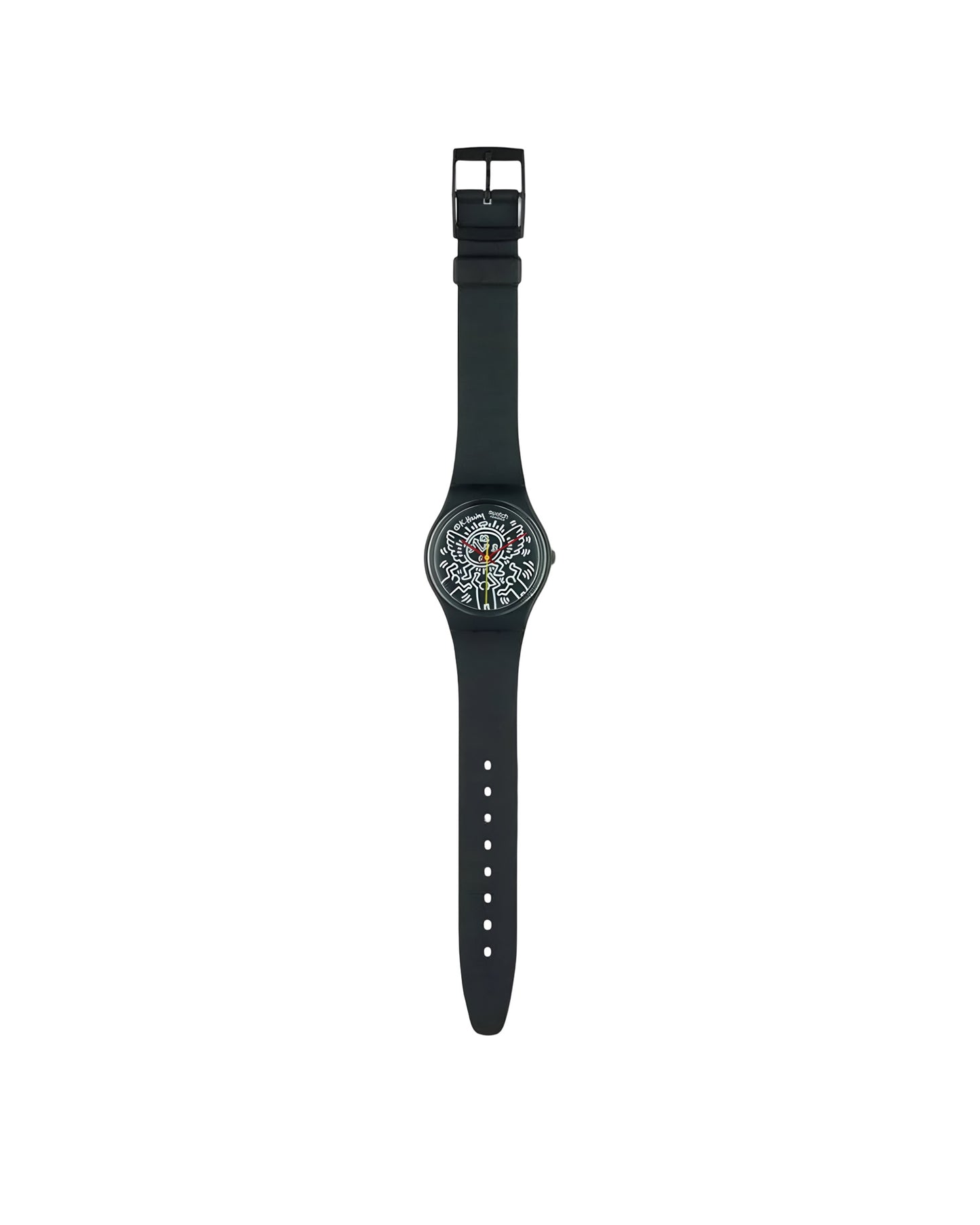 Vintage 1980’s Keith Haring Swatch Blanc Sur Noir